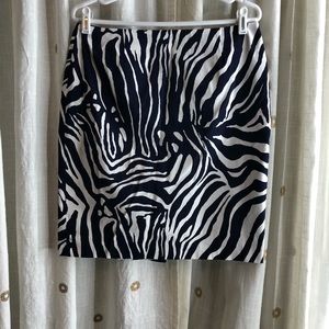 Zebra print pencil skirt.